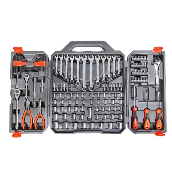 Crescent 1/4 And 3/8 In. Drive Metric And SAE 6 Point Professional Mechanic's Tool Set 150 Pc